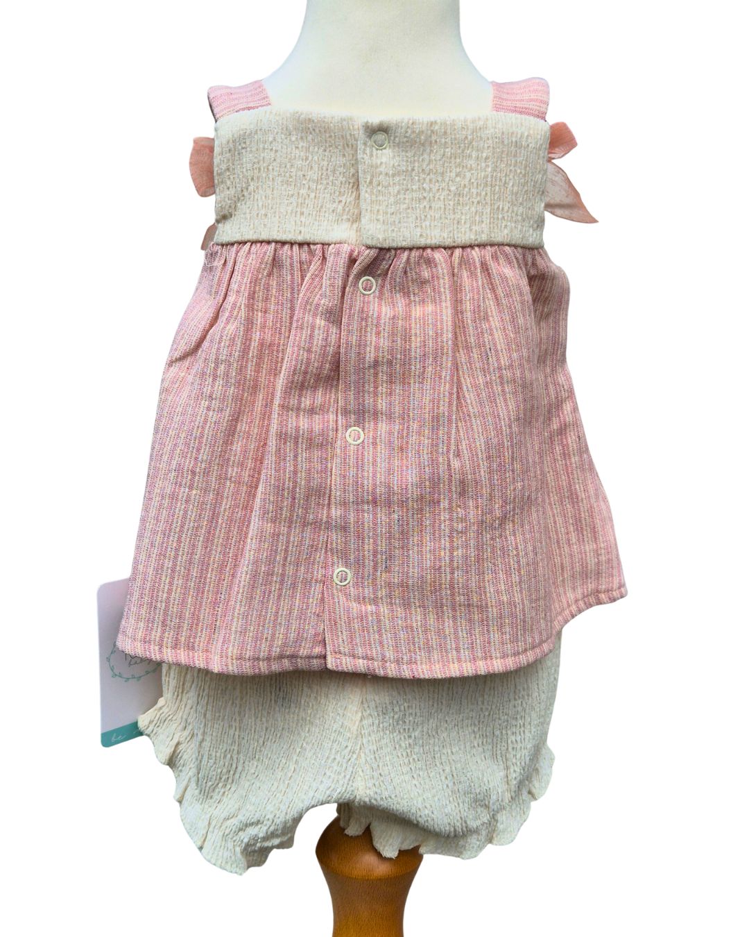 Baby girls pink striped outfit