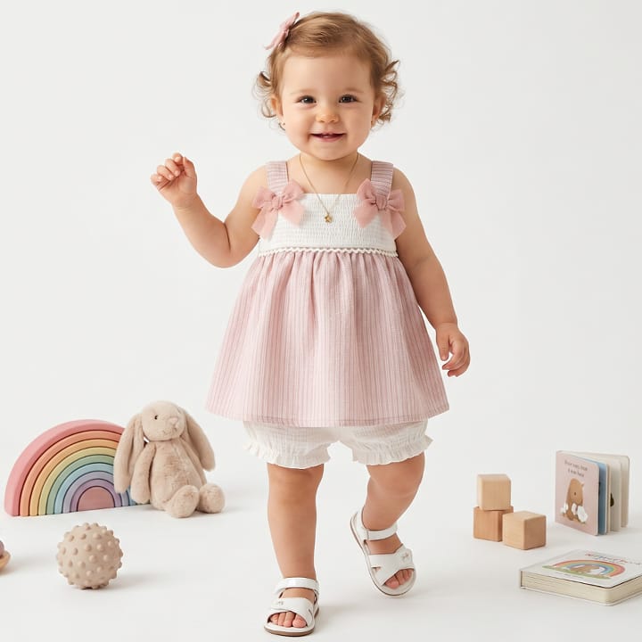 Tongs baby pink swing top set