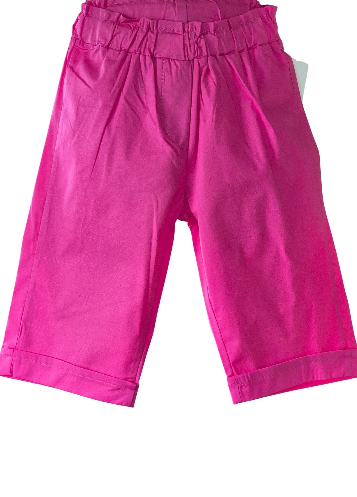 Girls cerise knee length shorts part of a holiday 2 piece set.