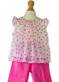 Girls polka dot floaty top and shorts set