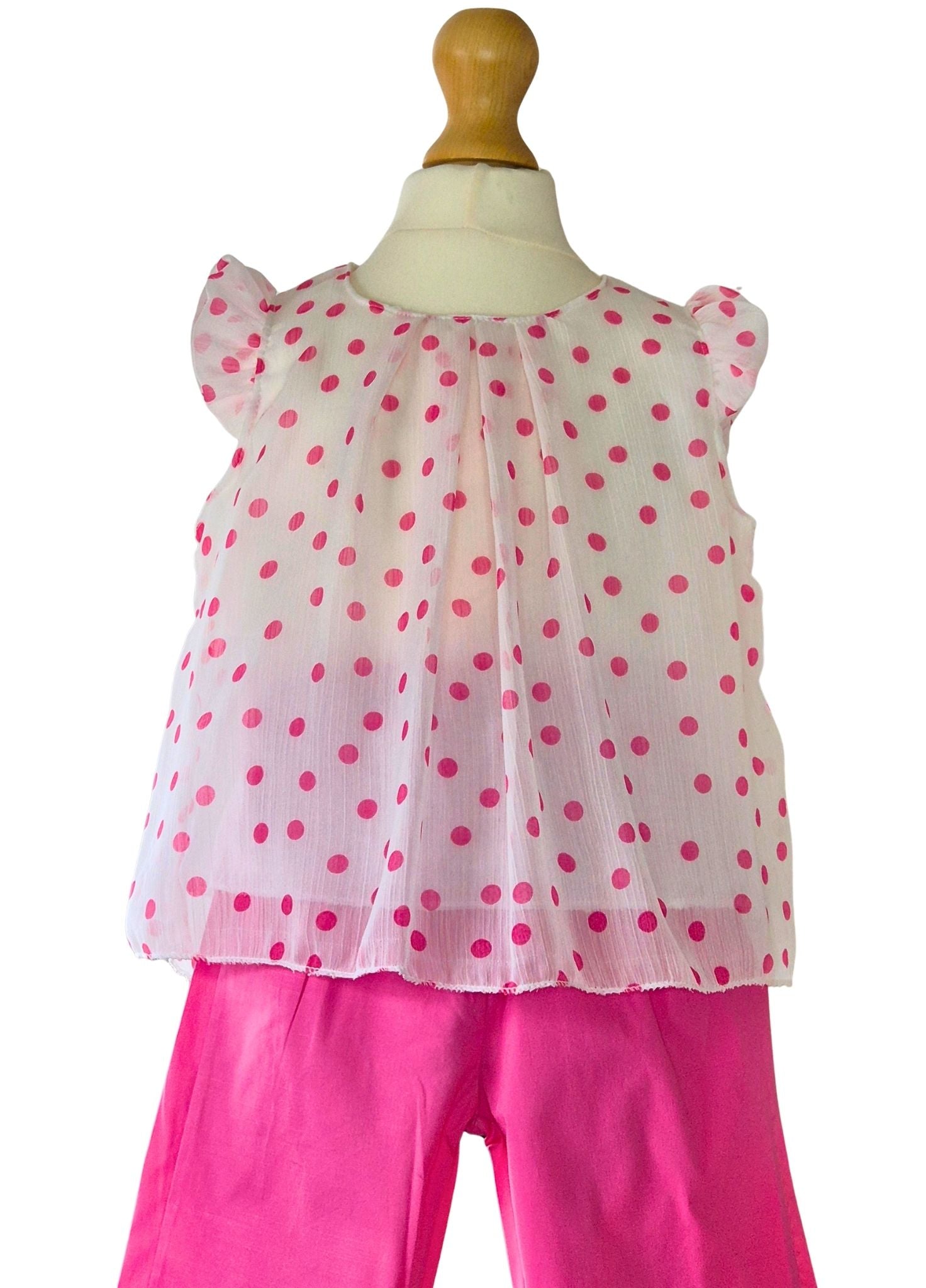 Girls polka dot floaty top and shorts set