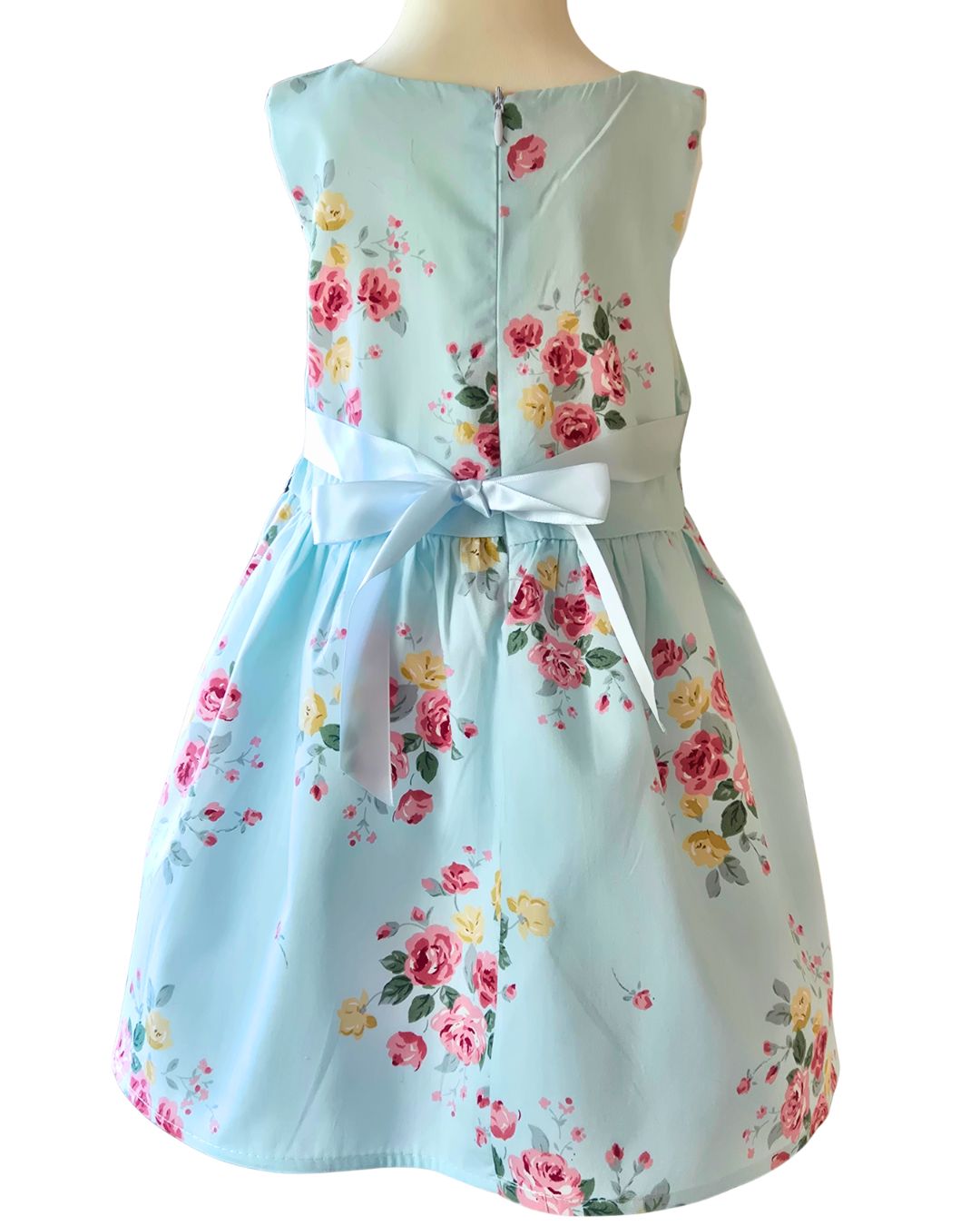 Girls summer party dress with ribbon tie back