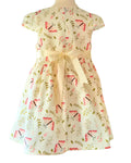 Girls summer occasion dress with satin ribbon tie back