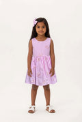 Girls pink embroidered rose dress with sequin detail