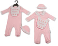Baby girl gift set with embroidered duck bib
