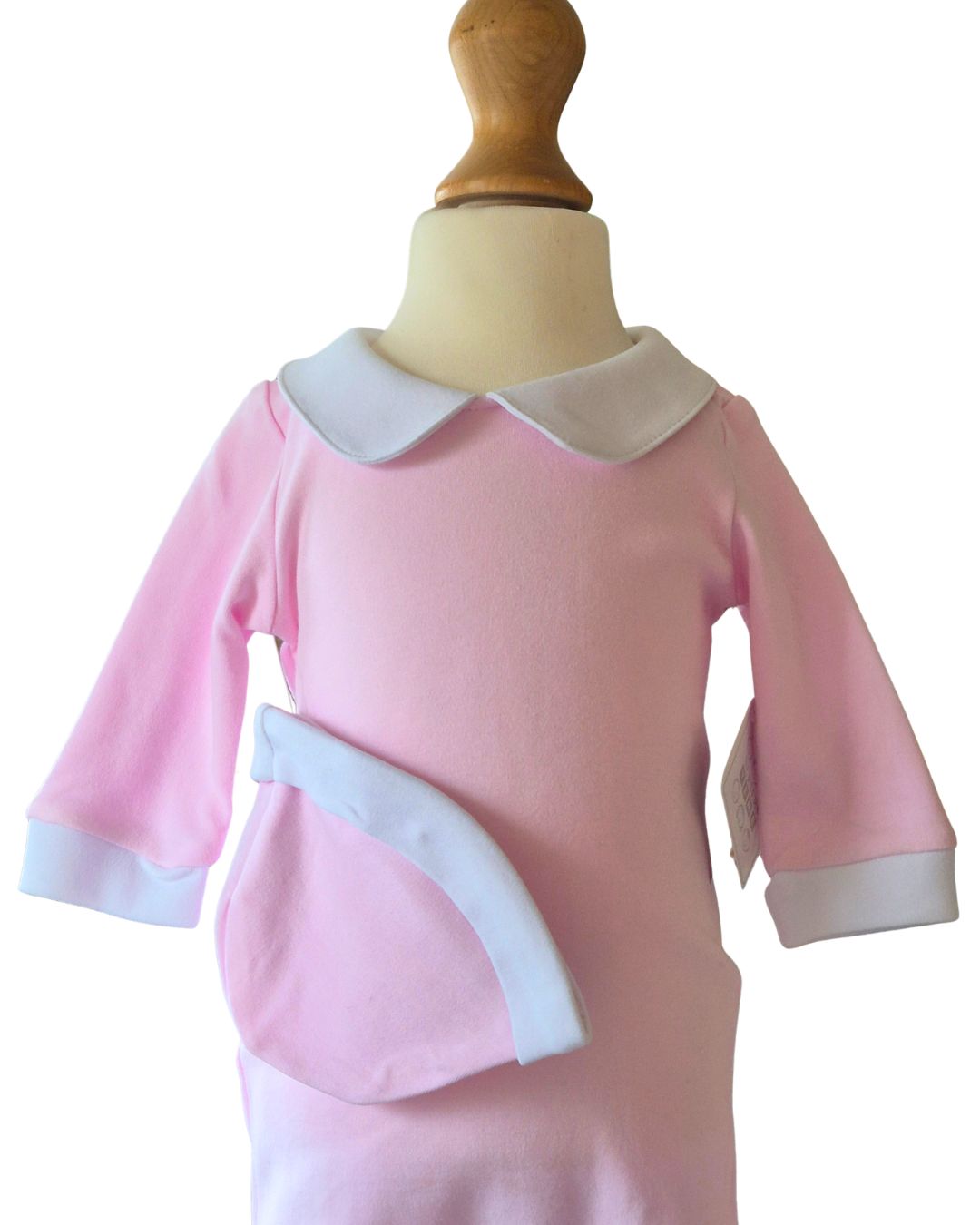 Baby girl pink romper with matching hat