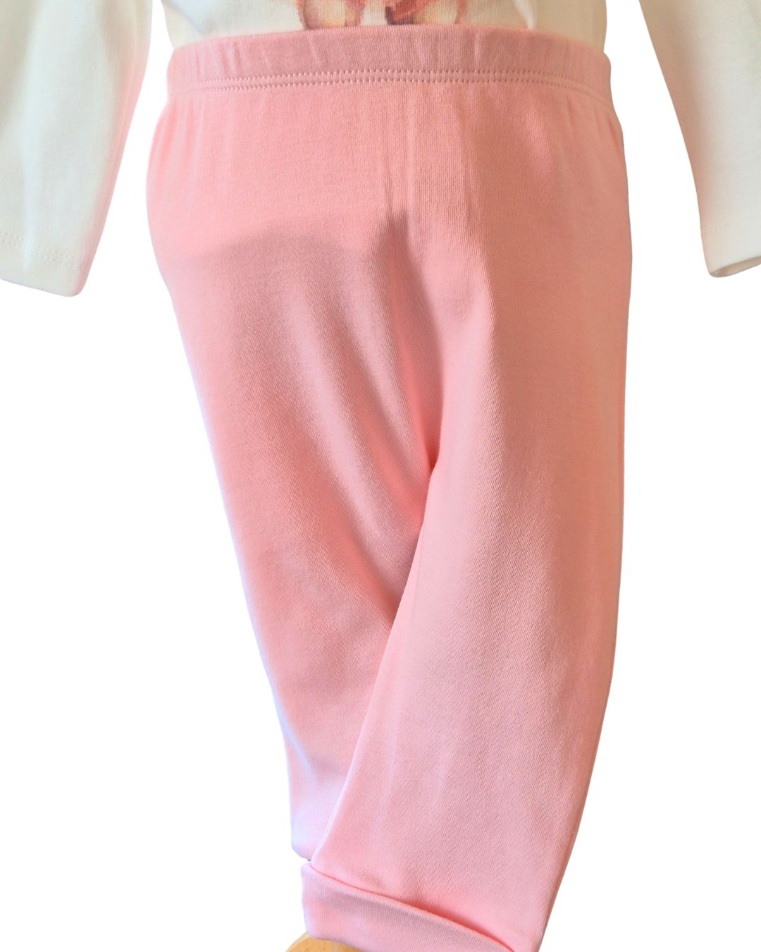 Baby girls pink trousers with elasticated waistband