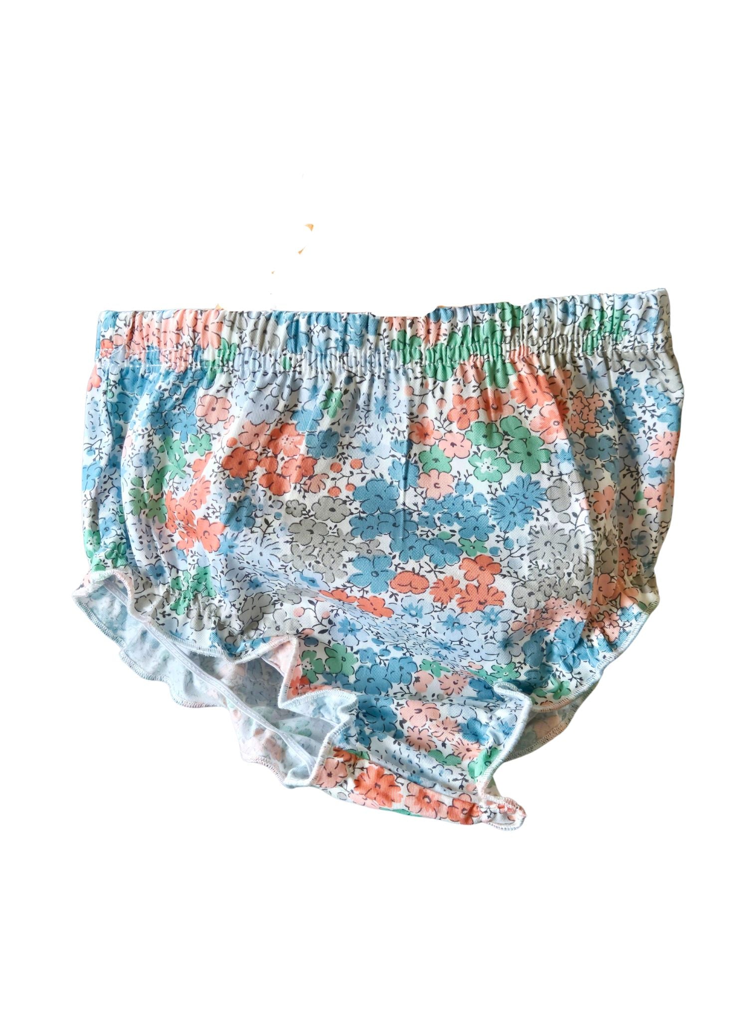 Matching knickers part of the toddler girl green floral summer dress set