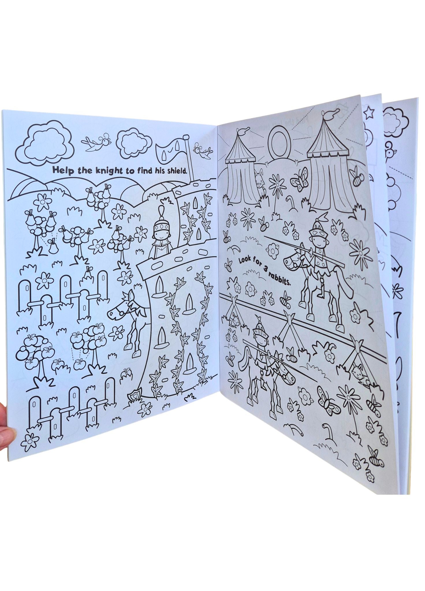 kids colouring and puzzle book knights and pirates