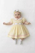 baby girl lemon dress set with headband and knickers UK