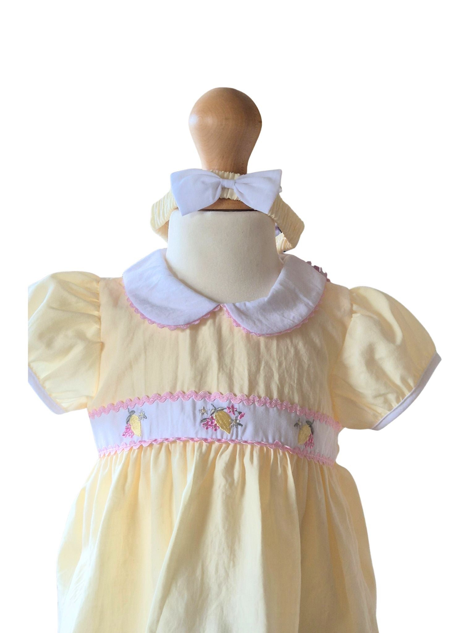 baby girl special occasion lemon dress UK