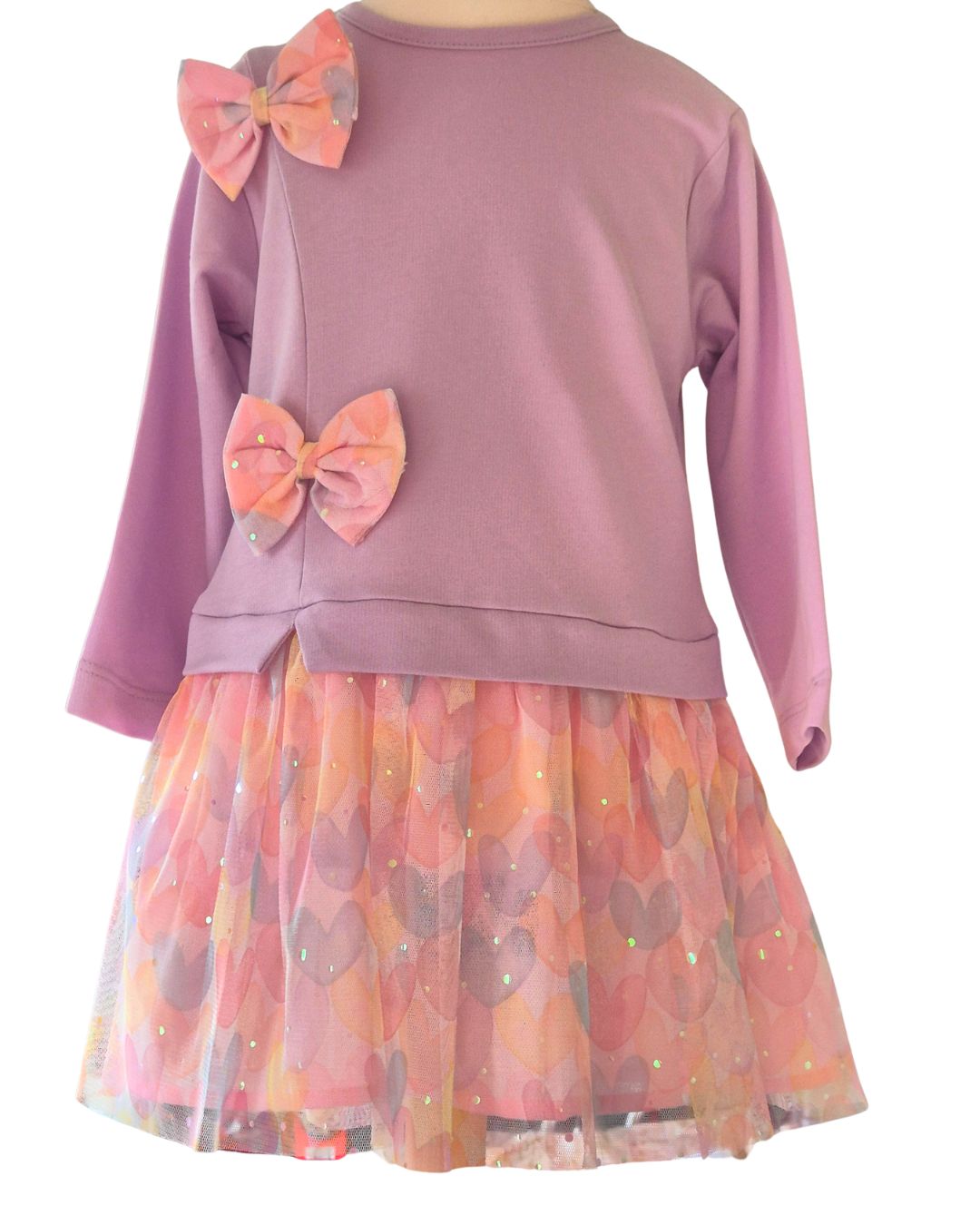Girls pastel heart tulle dress
