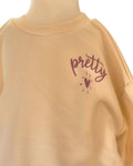 Cream Sweatshirt with Lilac Heart