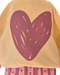 Cream Sweatshirt with Lilac Heart