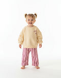 Girls Cream and Lilac Heart 2 Piece Outfit