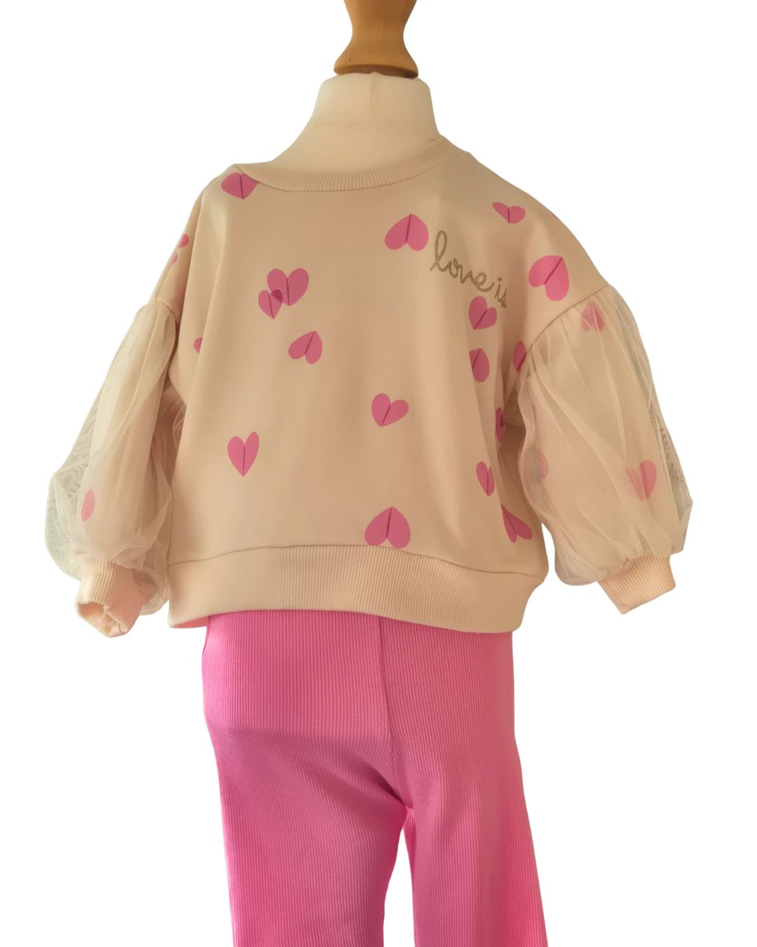 Girls heart print sweatshirt set