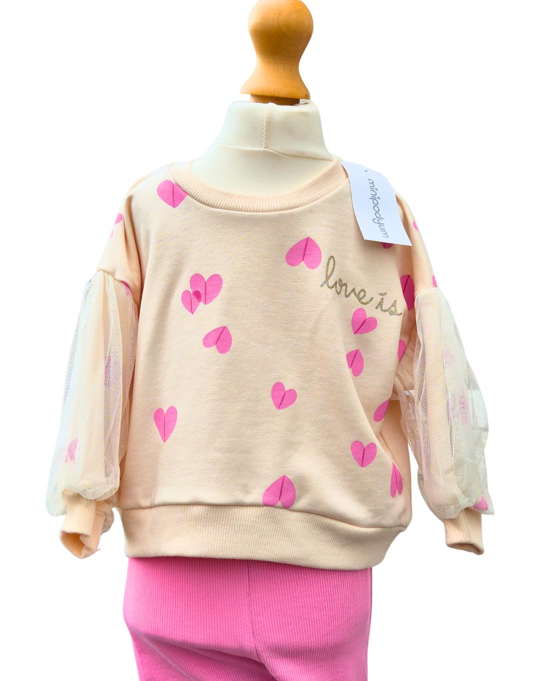 Girls heart print sweatshirt set