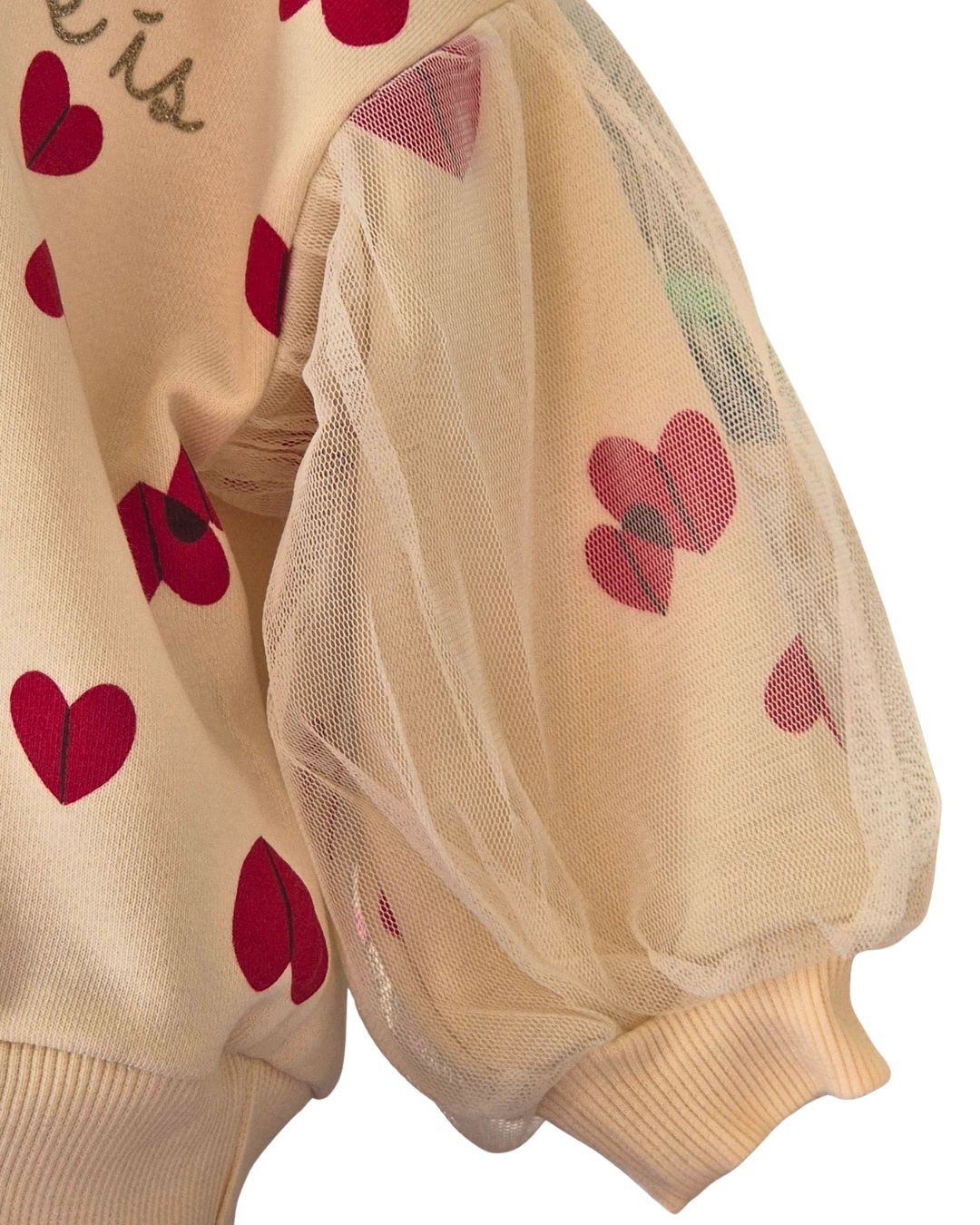 Girls red heart sweatshirt set
