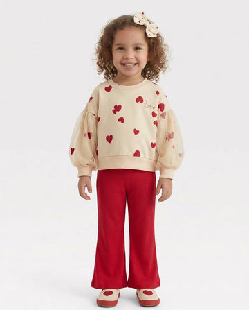 Girls Love Is heart sweatshirt and leggings set