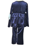 Midnight blue girls’ outfit with tiered frills at the front and back