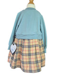 Baby girls’ designer-inspired tartan dress with blue top