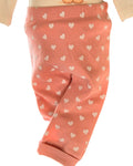 Peach hoodie and heart leggings for baby girls