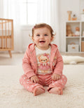 Girls peach teddy 3 piece baby outfit