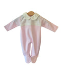 Baby girls ivory Peter Pan collar sleepsuit
