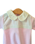 Baby girls ivory Peter Pan collar sleepsuit