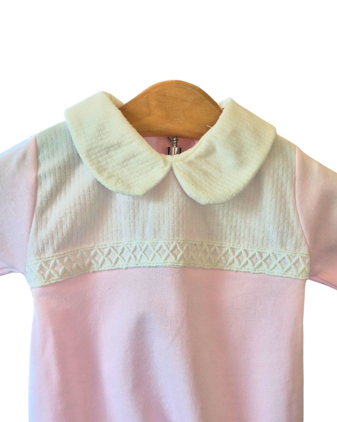 Baby girls ivory Peter Pan collar sleepsuit