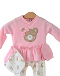 Girls pink teddy bear coming home outfit 0 to 3 months