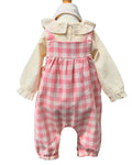 Baby girls blouse and dungarees set