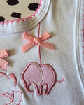 Pink elephant bib with Velcro fastening