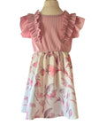 Baby girls pink floral party dress