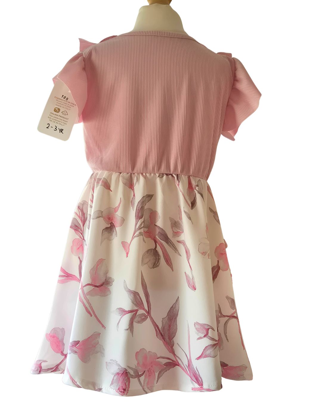 Girls A-line floral dress with matching bag
