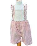 Baby pink striped summer playsuit