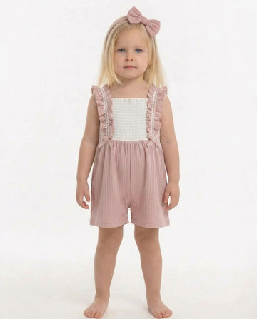 Tongs baby pink frill playsuit