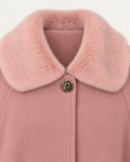 Girls’ classic pink cape with gold button fastening