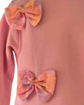 Pretty girls pink dress with chiffon bows