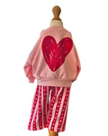 Pink Sweatshirt with Heart Design