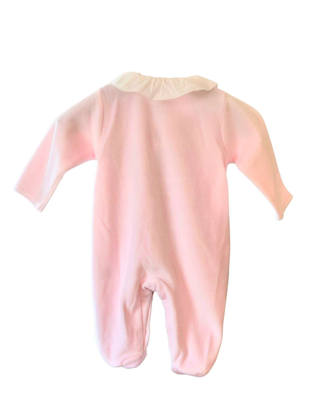 Newborn pink teddy bear sleepsuit