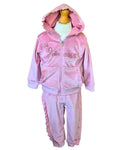 Girls pink velour ruffle princess 3 piece set