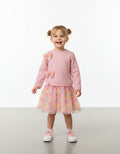 Girls pink heart tulle dress with sparkle skirt