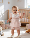 Pink Spanish frill top and bloomer shorts set for baby girl