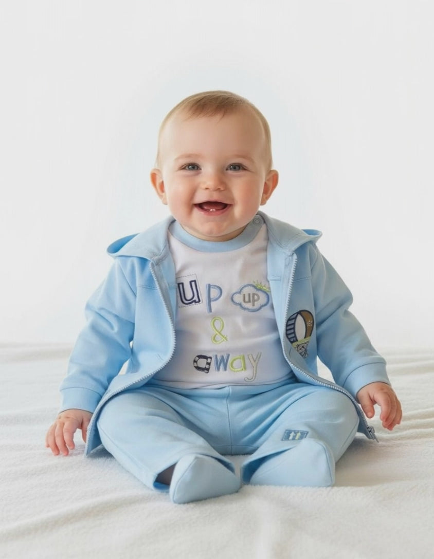 Nursery Time boys Up Up and Away 3 piece set
