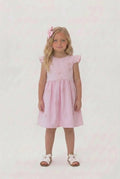 Girls pink embroidered butterfly dress