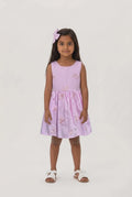 Girls pink embroidered rose dress with sequin detail