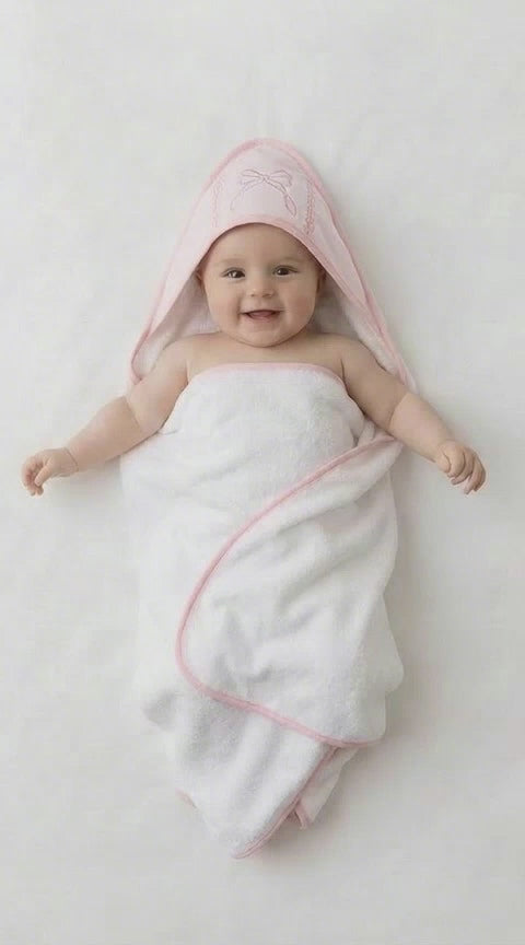 baby hooded towel set pink rock a bye baby
