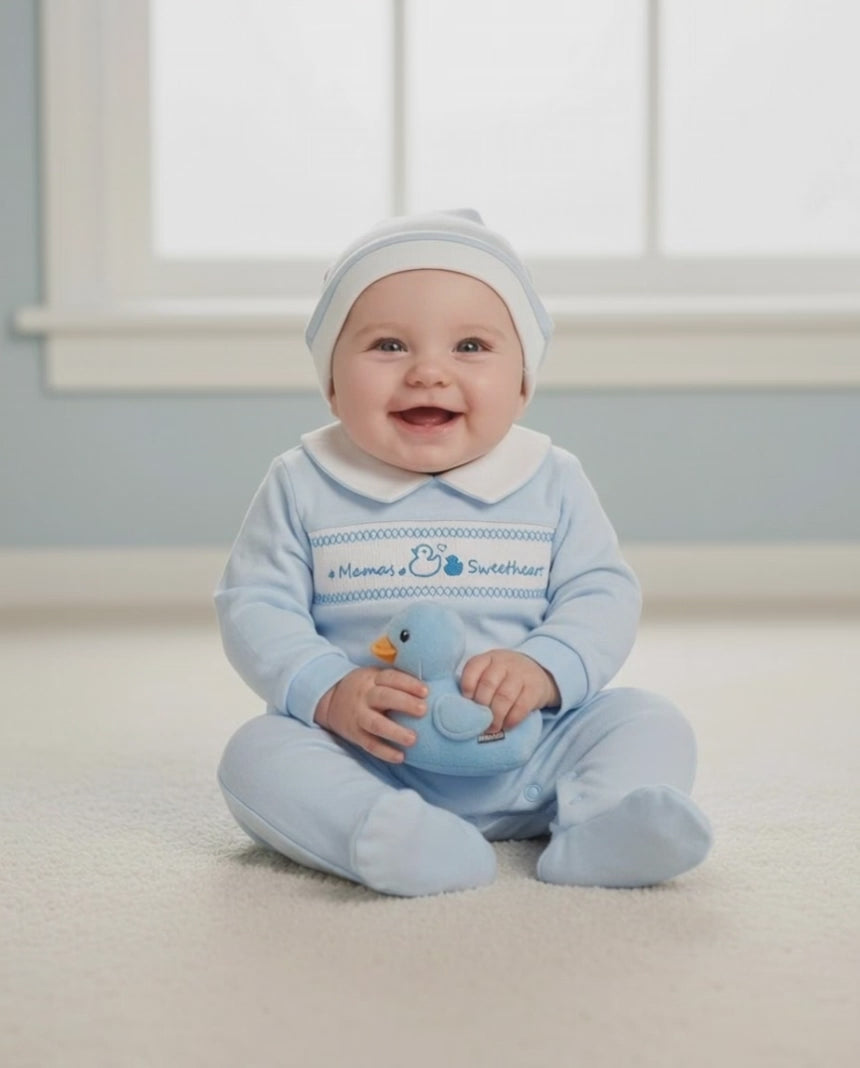 My Little Chick Mama's Sweetheart blue romper set