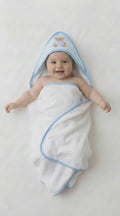 Baby hooded towel set blue teddy rock a bye baby
